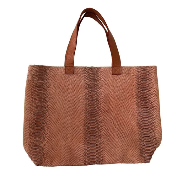 Lalla Marrakech Handbags - Lalla's Snake Print Leather Tote Bag